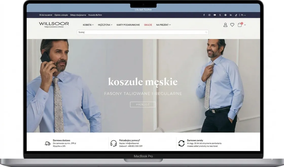 Sklep Willsoor z odzieżą męską i damską na Magento 2